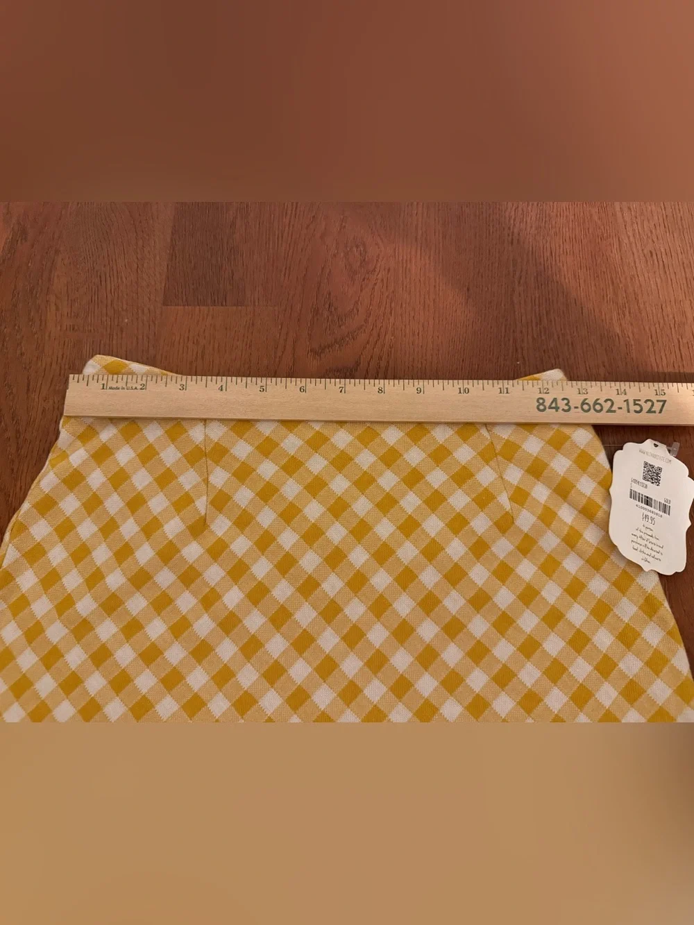 NWT Altar'd State Yellow Gingham Two Piece Set Crop Top Mini Skirt Co-Ord S - Picture 13 of 16